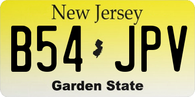 NJ license plate B54JPV