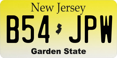NJ license plate B54JPW