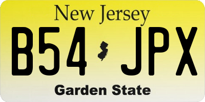 NJ license plate B54JPX