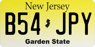 NJ license plate B54JPY