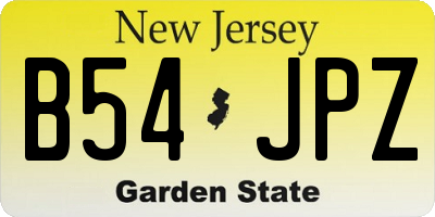 NJ license plate B54JPZ