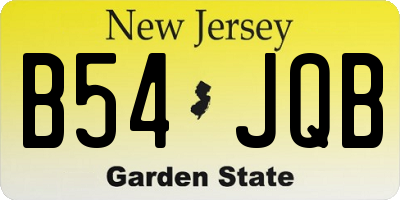 NJ license plate B54JQB