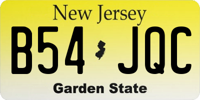 NJ license plate B54JQC
