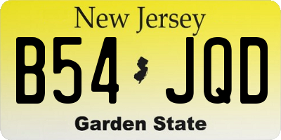 NJ license plate B54JQD