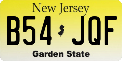 NJ license plate B54JQF