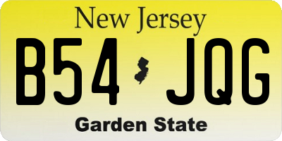 NJ license plate B54JQG