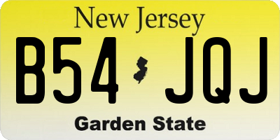 NJ license plate B54JQJ