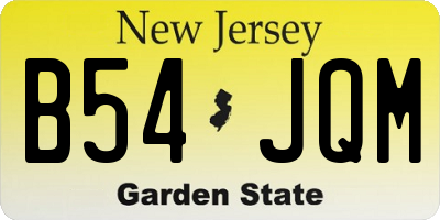 NJ license plate B54JQM