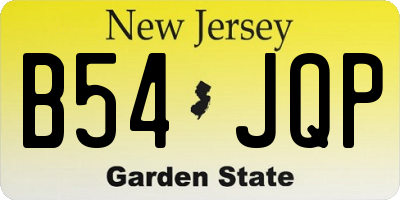NJ license plate B54JQP