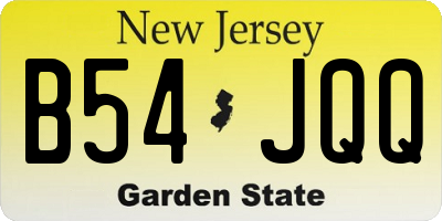 NJ license plate B54JQQ