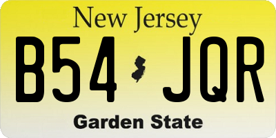 NJ license plate B54JQR