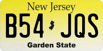 NJ license plate B54JQS
