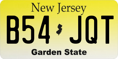 NJ license plate B54JQT