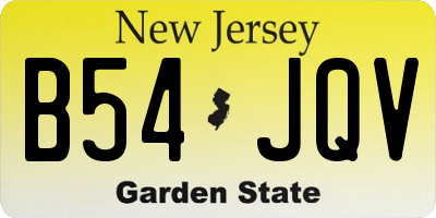 NJ license plate B54JQV