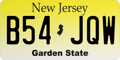 NJ license plate B54JQW