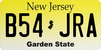 NJ license plate B54JRA