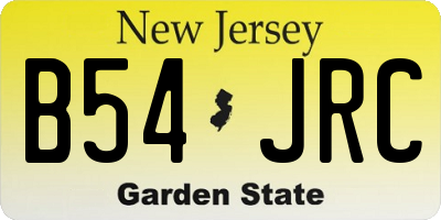NJ license plate B54JRC