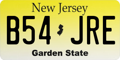 NJ license plate B54JRE