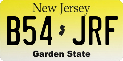 NJ license plate B54JRF