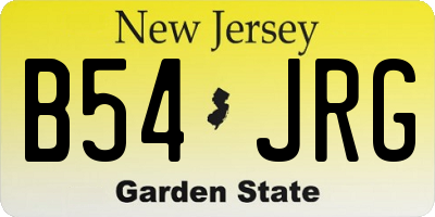 NJ license plate B54JRG