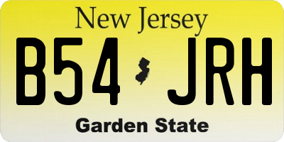 NJ license plate B54JRH