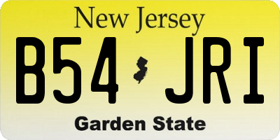 NJ license plate B54JRI