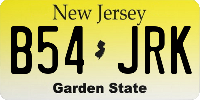 NJ license plate B54JRK