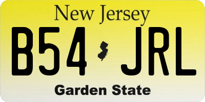 NJ license plate B54JRL