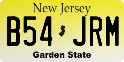 NJ license plate B54JRM