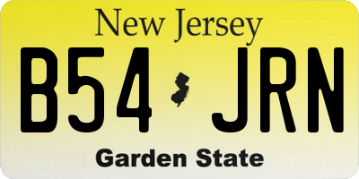 NJ license plate B54JRN