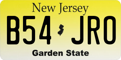 NJ license plate B54JRO