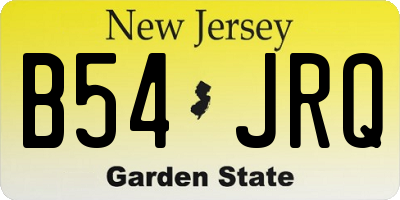 NJ license plate B54JRQ