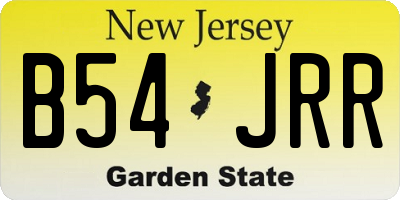 NJ license plate B54JRR
