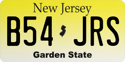 NJ license plate B54JRS