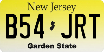 NJ license plate B54JRT