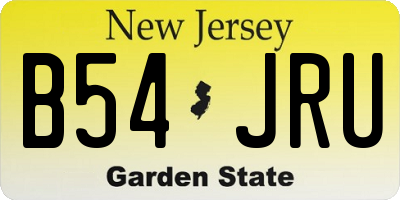 NJ license plate B54JRU