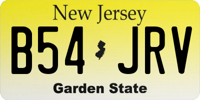 NJ license plate B54JRV