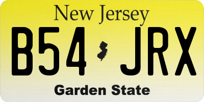 NJ license plate B54JRX
