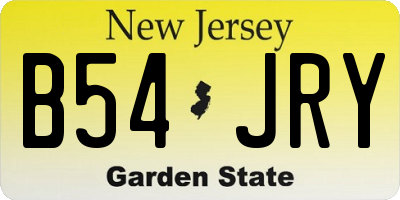 NJ license plate B54JRY