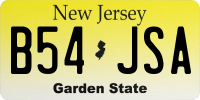 NJ license plate B54JSA