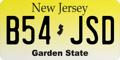 NJ license plate B54JSD