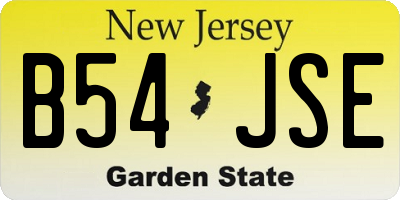 NJ license plate B54JSE