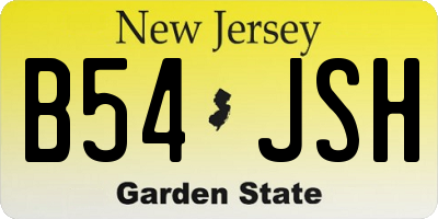 NJ license plate B54JSH