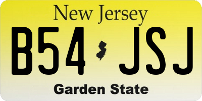 NJ license plate B54JSJ