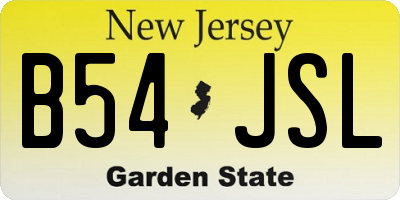 NJ license plate B54JSL