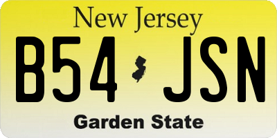 NJ license plate B54JSN