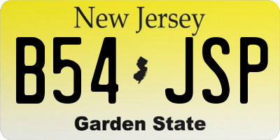 NJ license plate B54JSP