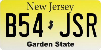 NJ license plate B54JSR
