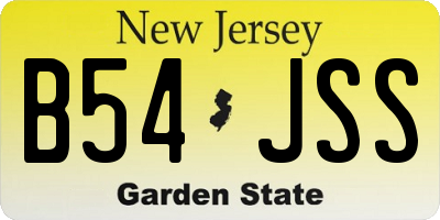 NJ license plate B54JSS