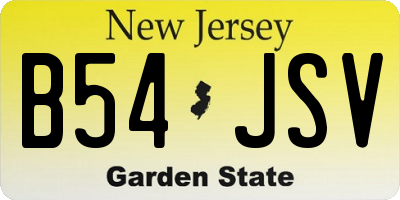 NJ license plate B54JSV